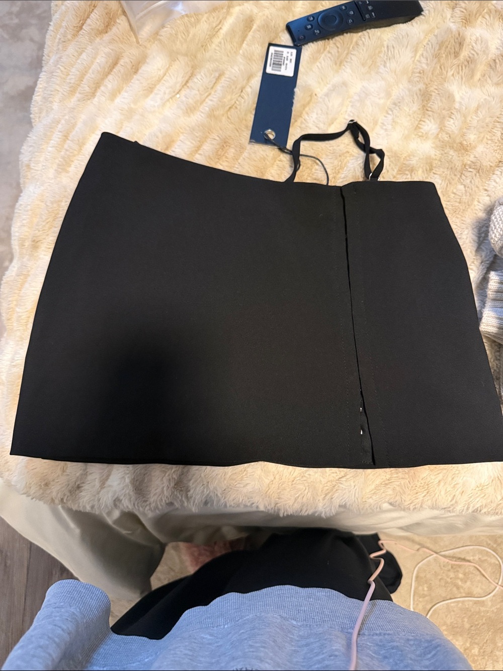 I.AM.GIA Black Mini Skirt with Subtle Front Seam